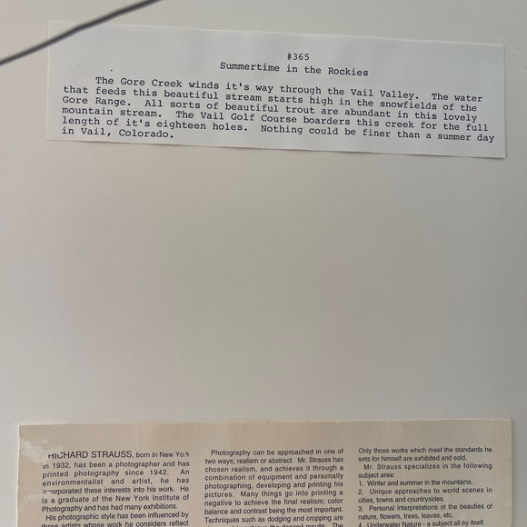 Vtg original signed Richard Strauss Signed Photograph Photography Vail Co Art - Picture 8 of 17